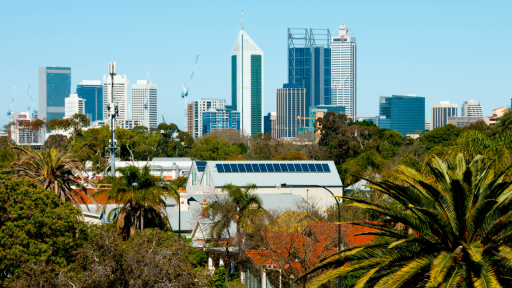 Western Australia suburb skyline aerial view